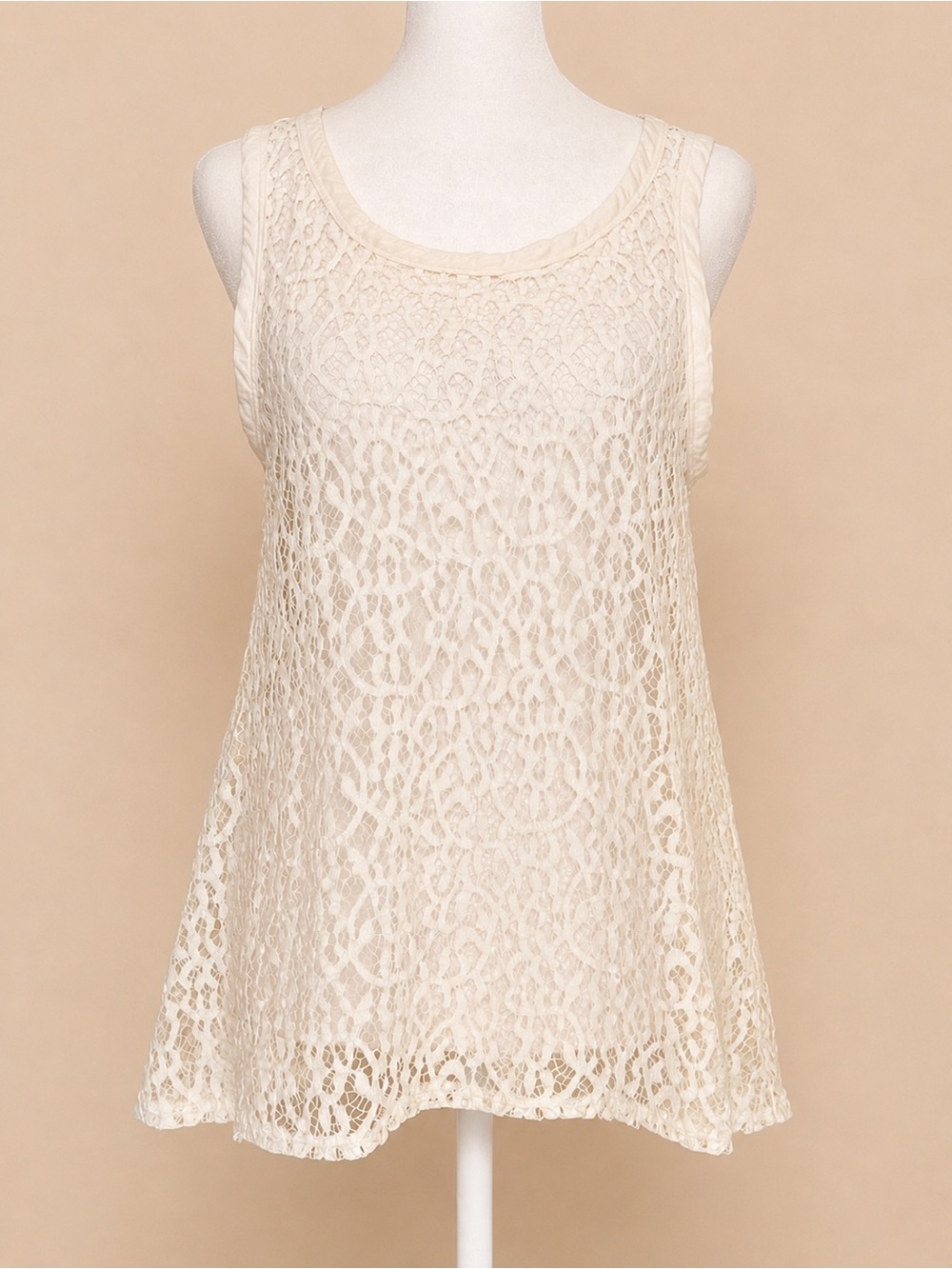 🤍🪡 Banana Republic Heritage Stretch-Lace Trapeze Top | Small